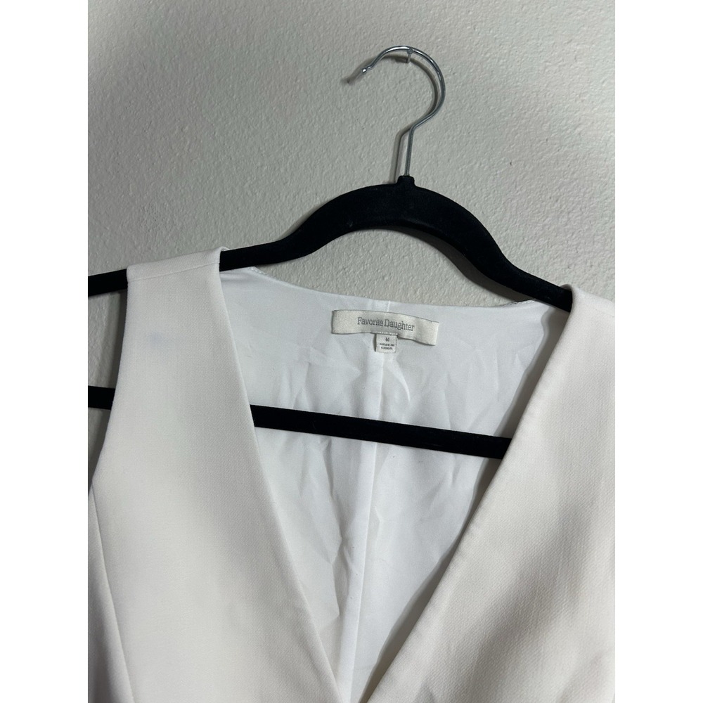 Favorite Daughter Ivory Favorite Tailored Vest Women M Crop V Neck Classy $188 - Picture 6 of 13